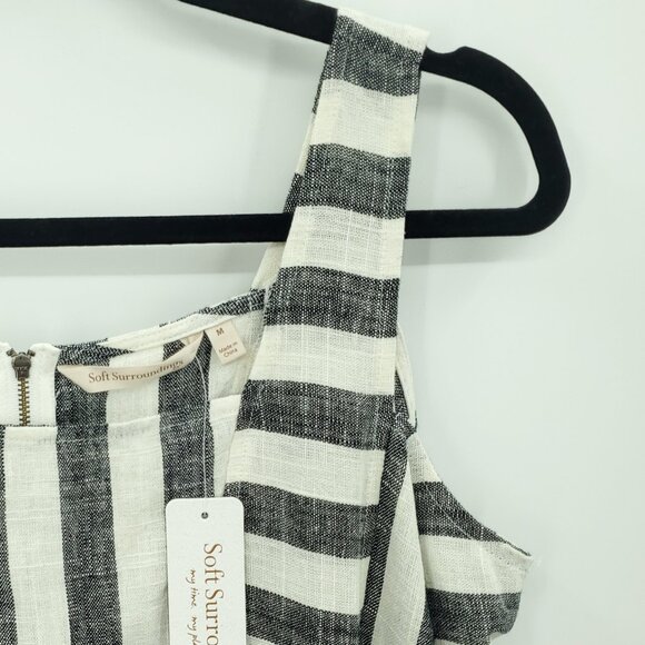 NWT Soft Surroundings Striped Linen-Blend Cold Shoulder Sunset Tunic Top M - Picture 7 of 16